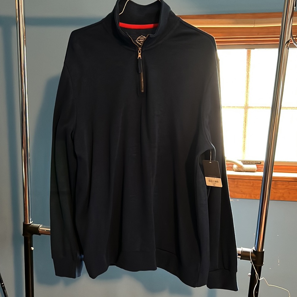 NWT St. John’s Bay Estate Blue 1/4 Zip Up Collar Polo, Sweater
